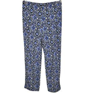 Easywear By Chico’s Blue Floral Geo Lounge Pants - Chico's 1 Short/US 8